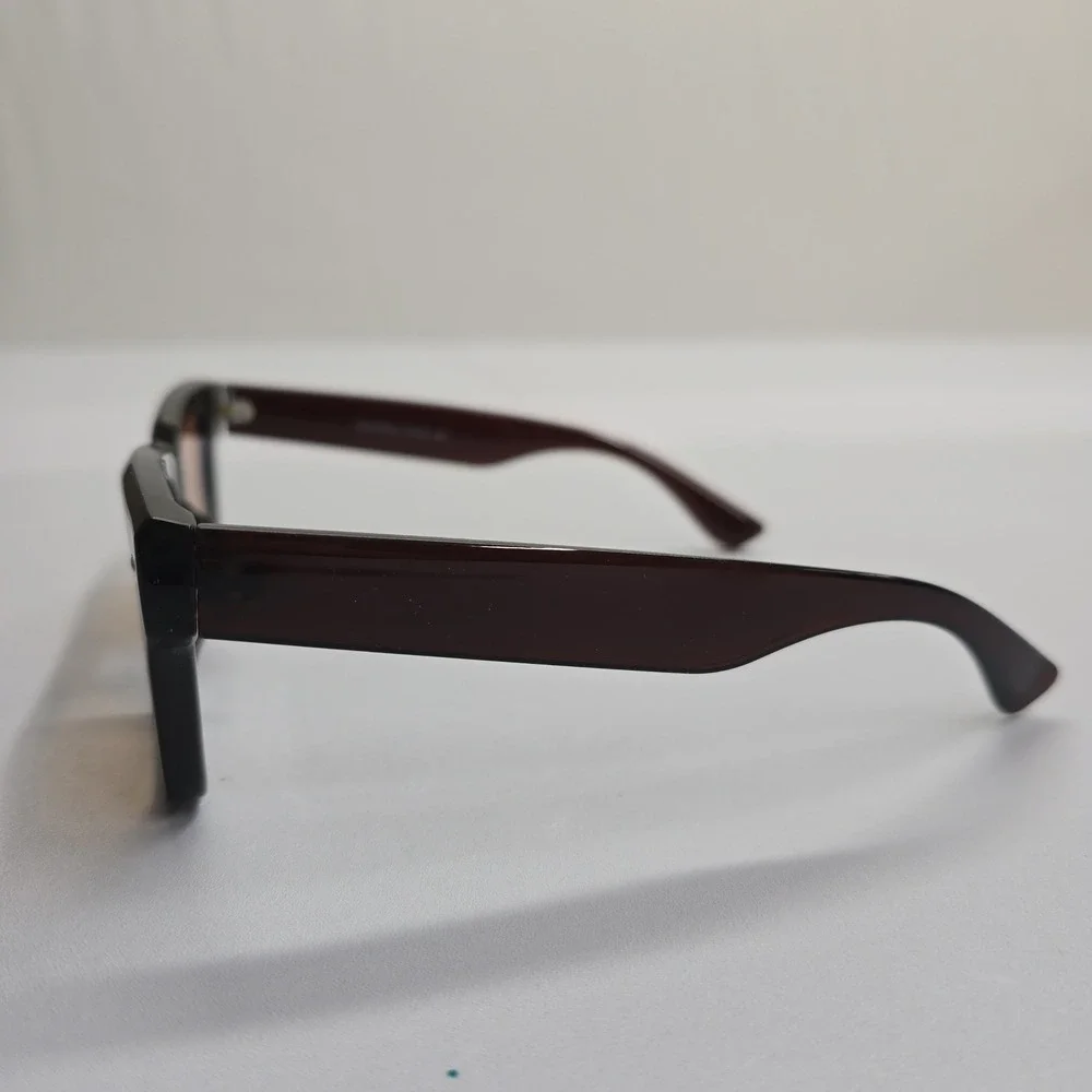 NEW Black Square Frame‎ Sunglasses Brown Tint Lens P25306AP UV Protection